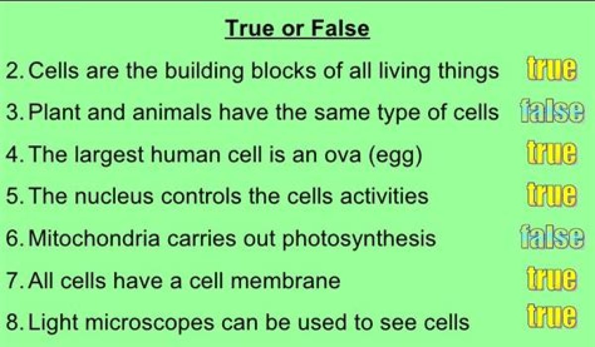 All Living Things Are Made Of Cells True Or False