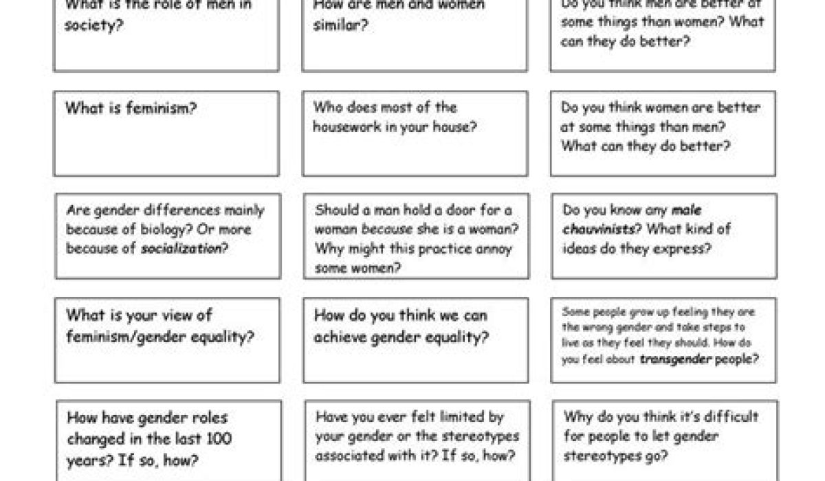 True Or False Questions About Gender Equality